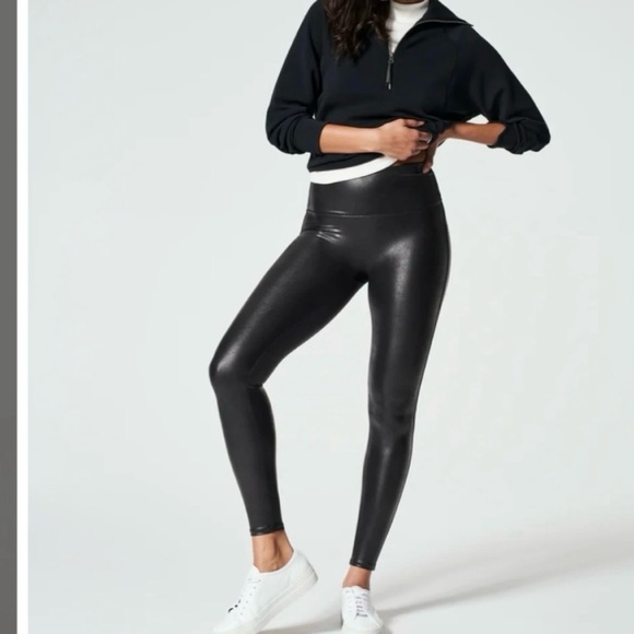SPANX Petite Faux Leather Leggings S PETITE - Picture 8 of 9